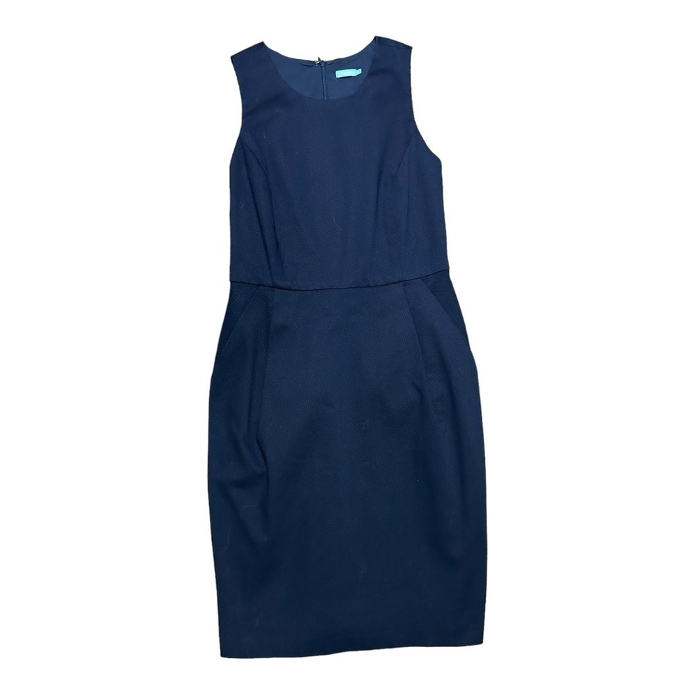 J. McLaughlin Navy Sleeveless Sheath Dress with Crew Neck